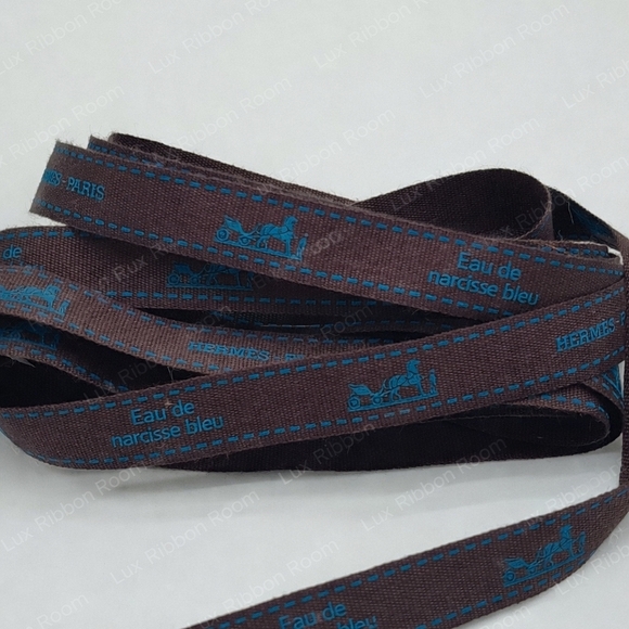 Hermes Other - HERMÈS Eau de Narcisse Bleu Ribbon Five (5) Yards Continuous ½″ Brown/Blue